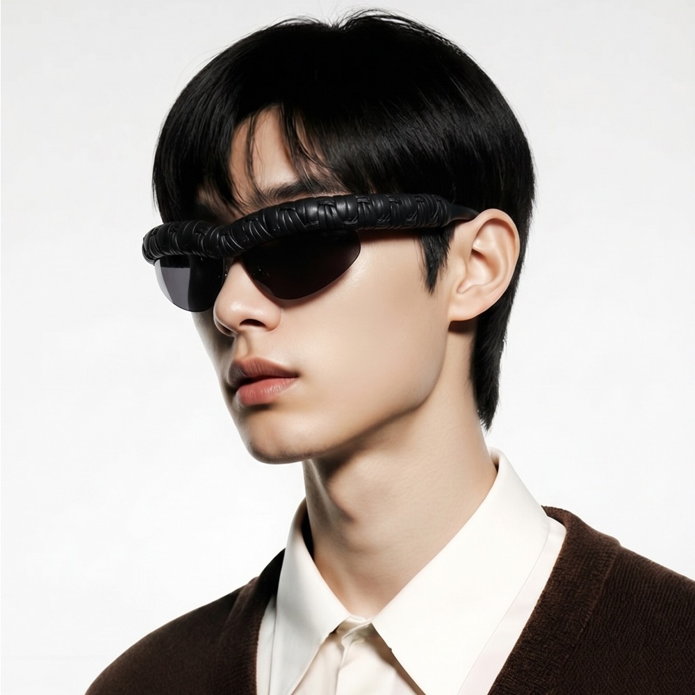New Authentic Bottega Veneta BV1209S 002 Black Oversized Square Sunglasses